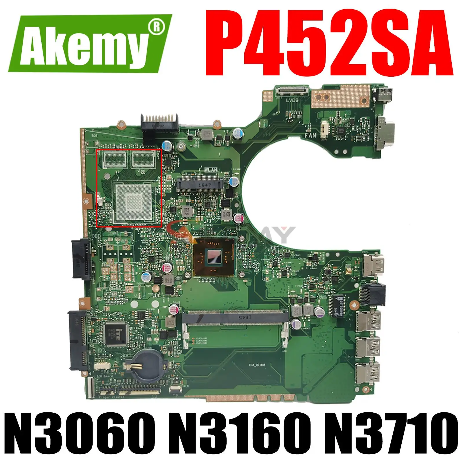 Материнская плата P452SA N3050 N3060 N3150 N3160 N3700 N3710 для процессора ASUS P452SA P452SJ P452S RPO452S, материнская плата Laotop
Материнская плата P452SA N3050 N3060 N3150 N3160 N3700 N3710 для процессора ASUS P452SA P452SJ P452S RPO452S, материнская плата Laotop
