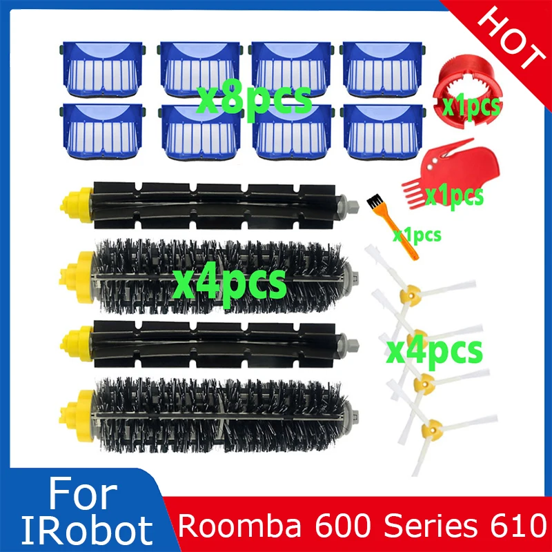 Beater Bristle Brush Filter Side Brush Replacement For IRobot Roomba 600 Series 610 620 625 630 650 660 Vacuum Cleaner Accessory
Beater Bristle Brush Filter Side Brush Replacement For IRobot Roomba 600 Series 610 620 625 630 650 660 Vacuum Cleaner Accessory
