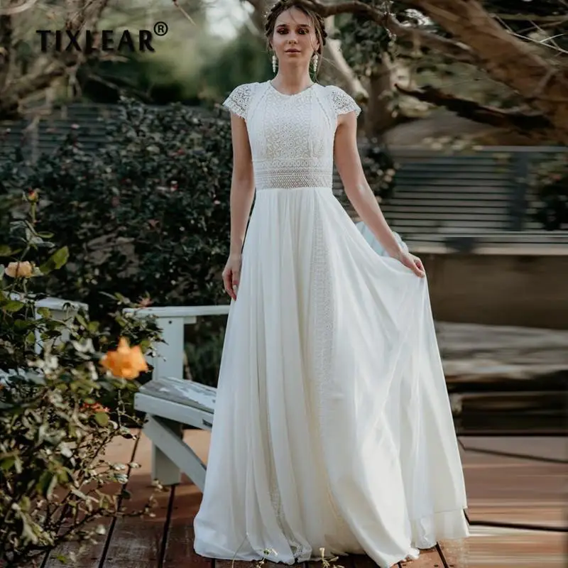TIXLEAR Bohemian Wedding Dress Lace Cap Sleeves Boho Chiffon Beach Bridal Gown Robe De Marie White Simple 2022
TIXLEAR Bohemian Wedding Dress Lace Cap Sleeves Boho Chiffon Beach Bridal Gown Robe De Marie White Simple 2022