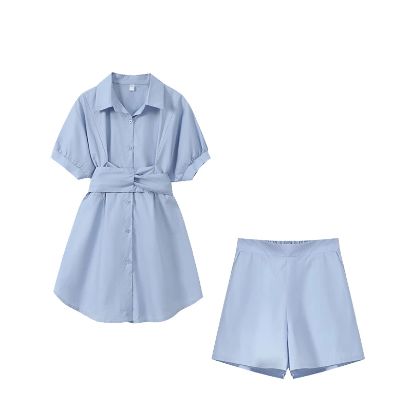 Women Suit Elegant Women 2022 New Summer belt Top Fashion Korean Casual Two Piece Shorts Sets Medium Length Shirt Wide Leg Pants
Women Suit Elegant Women 2022 New Summer belt Top Fashion Korean Casual Two Piece Shorts Sets Medium Length Shirt Wide Leg Pants