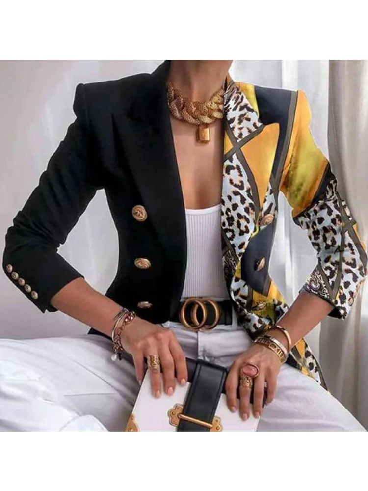 2022 Spring/Summer New Women's Printed Elegant Small Suit Elegant Double-breasted Coat Women Blazers Oversize Office Lady Jacket 
2022 Spring/Summer New Women's Printed Elegant Small Suit Elegant Double-breasted Coat Women Blazers Oversize Office Lady Jacket