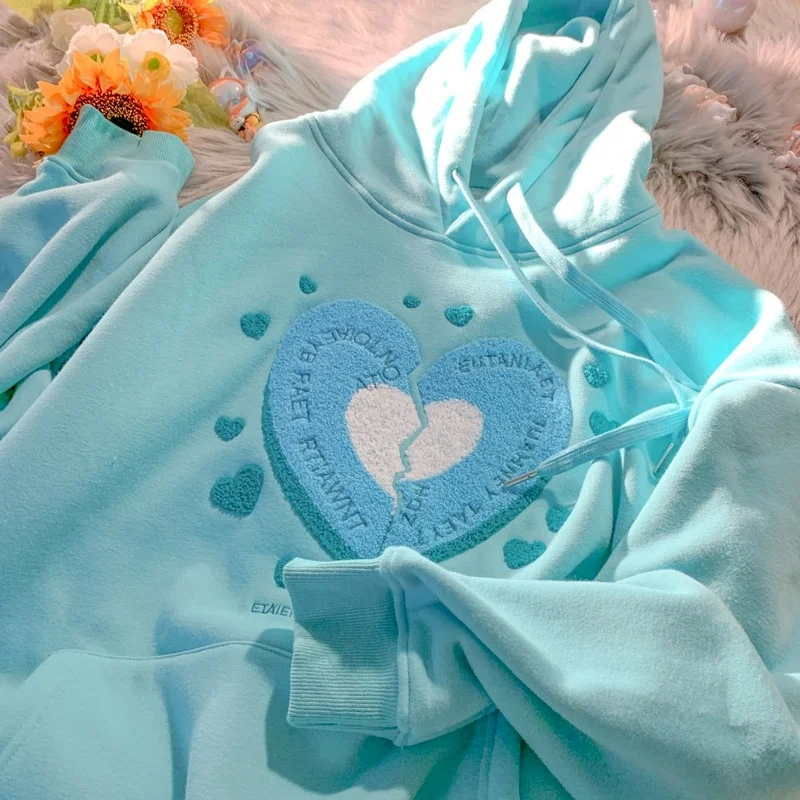 Cute Love Heart Embroidery Pink Tops Hoodies Winter Pullover Women 2021 New Streetwear Harajuku Teens Clothes Ins Korean Fashion
Cute Love Heart Embroidery Pink Tops Hoodies Winter Pullover Women 2021 New Streetwear Harajuku Teens Clothes Ins Korean Fashion