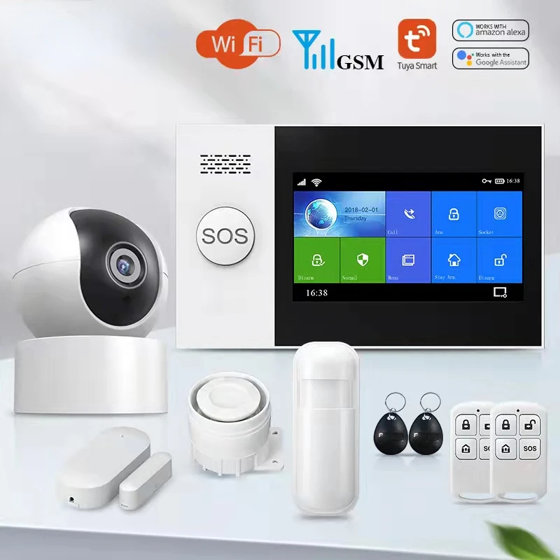 PG-107 Tuya Wireless Home WIFI GSM Home Security With Motion Detector Sensor Burglar Alarm System APP Control Support Alexa
PG-107 Tuya Wireless Home WIFI GSM Home Security With Motion Detector Sensor Burglar Alarm System APP Control Support Alexa