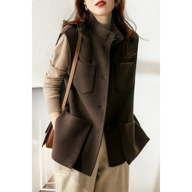 #1423 Autumn Winter Wool Vest Coat Woman Casual Loose Outwear Female Big Pocket Vintage Sleeveless Cotton Coats Ladies 45-80kg
#1423 Autumn Winter Wool Vest Coat Woman Casual Loose Outwear Female Big Pocket Vintage Sleeveless Cotton Coats Ladies 45-80kg
