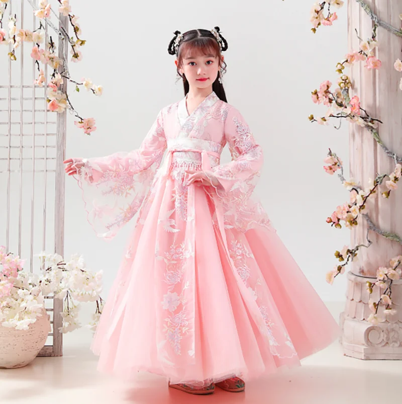 Chinese Hanfu Dress Girls Children Halloween Princess Cosplay Costume Summer Chiffon Dress Tang Suit Kids Hanfu For 3-15T Girls
Chinese Hanfu Dress Girls Children Halloween Princess Cosplay Costume Summer Chiffon Dress Tang Suit Kids Hanfu For 3-15T Girls