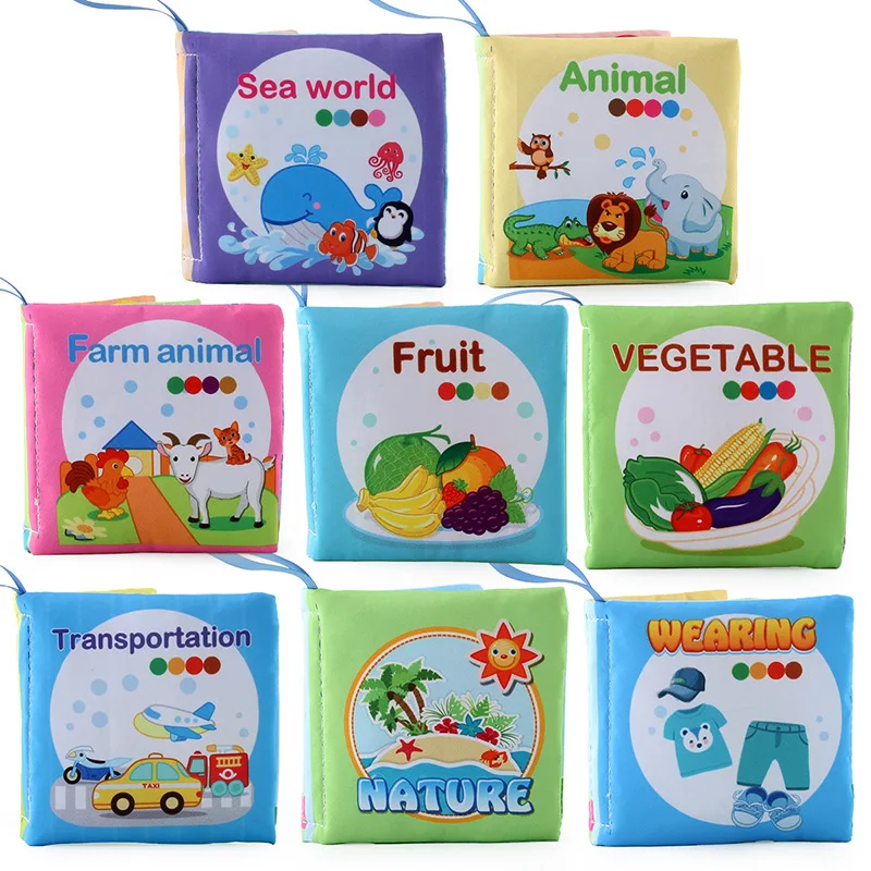 

Baby Cloth Book Animal Vehicle Marine Organism Cognitive Book Baby Cloth Book Montessori Early Education for Kids