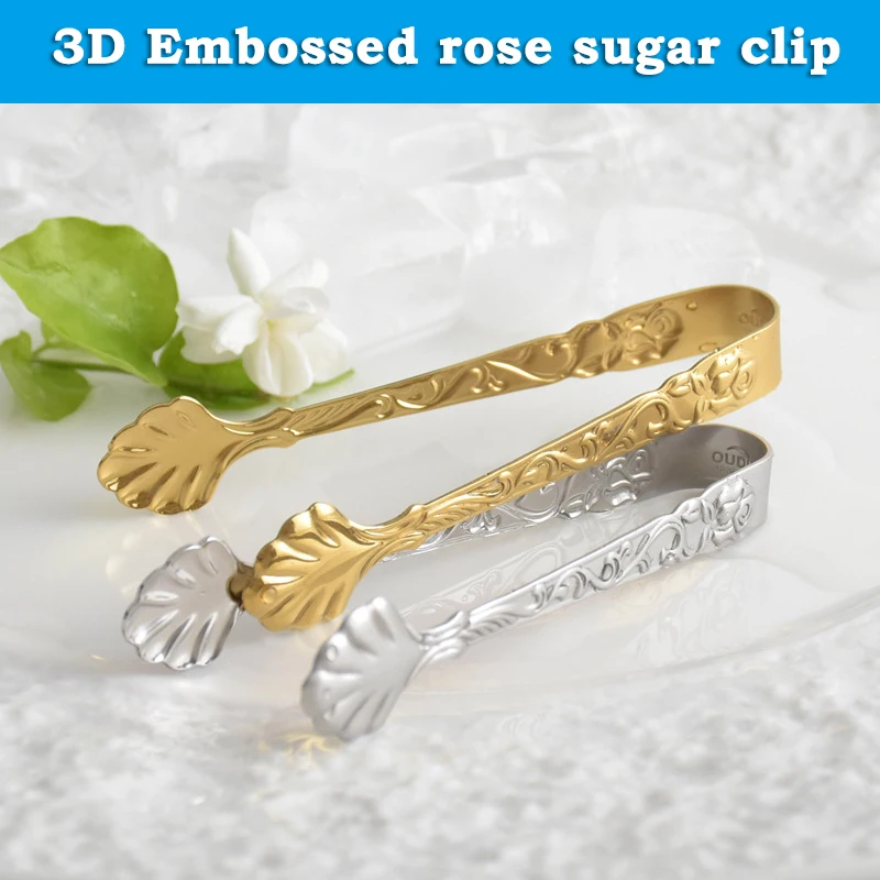 2PCS Stainless Steel Tongs 9cm/3.5inch Mini Serving Tongs with Embossed Rose Flower Silvery and Golden for Ice Sugar C1
2PCS Stainless Steel Tongs 9cm/3.5inch Mini Serving Tongs with Embossed Rose Flower Silvery and Golden for Ice Sugar C1