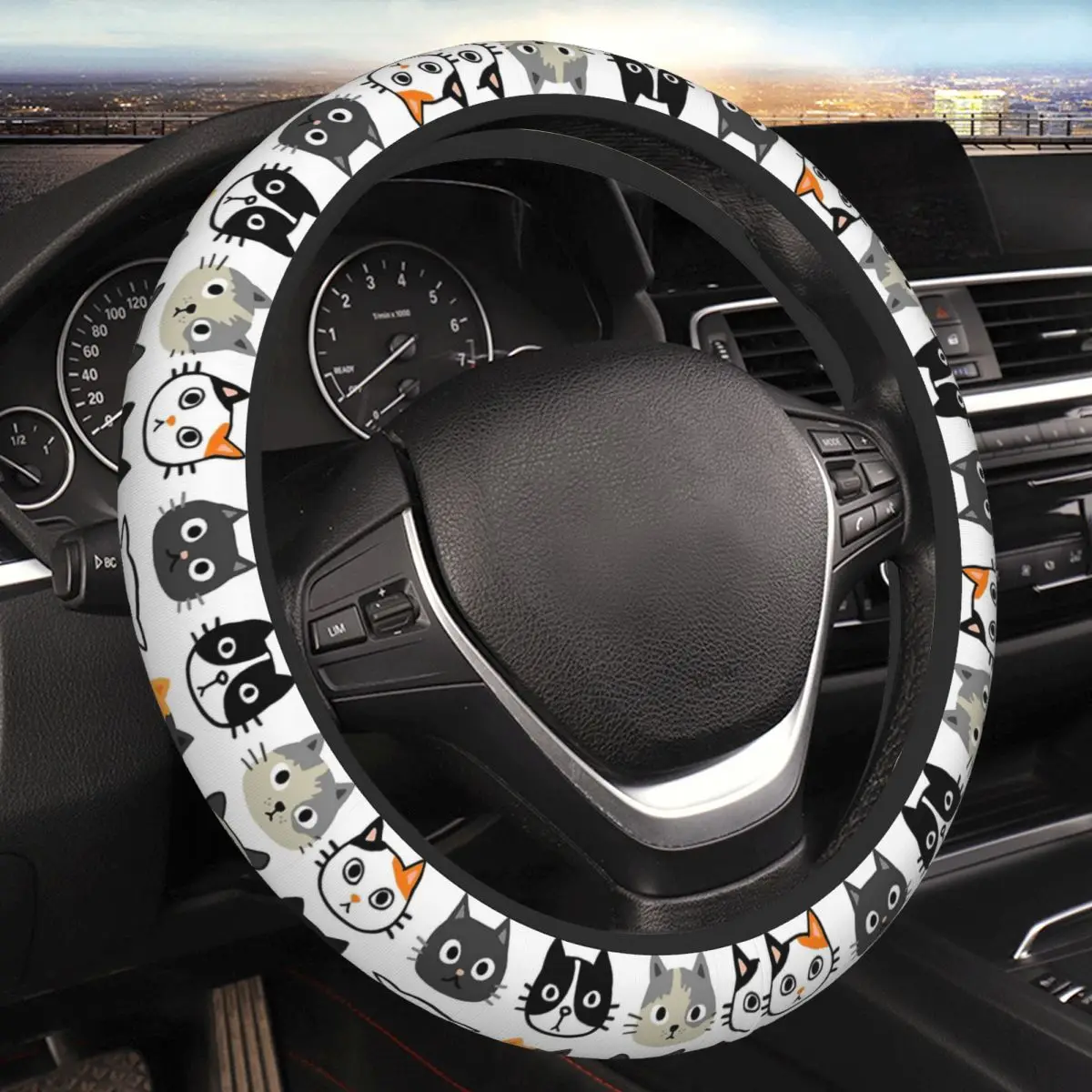 Assorted Cat Faces,Cute Quirky Kitty Cat Thickening Car Steering Wheel Cover 38cm Universal Suitable Car-styling Car Accessories
Assorted Cat Faces,Cute Quirky Kitty Cat Thickening Car Steering Wheel Cover 38cm Universal Suitable Car-styling Car Accessories