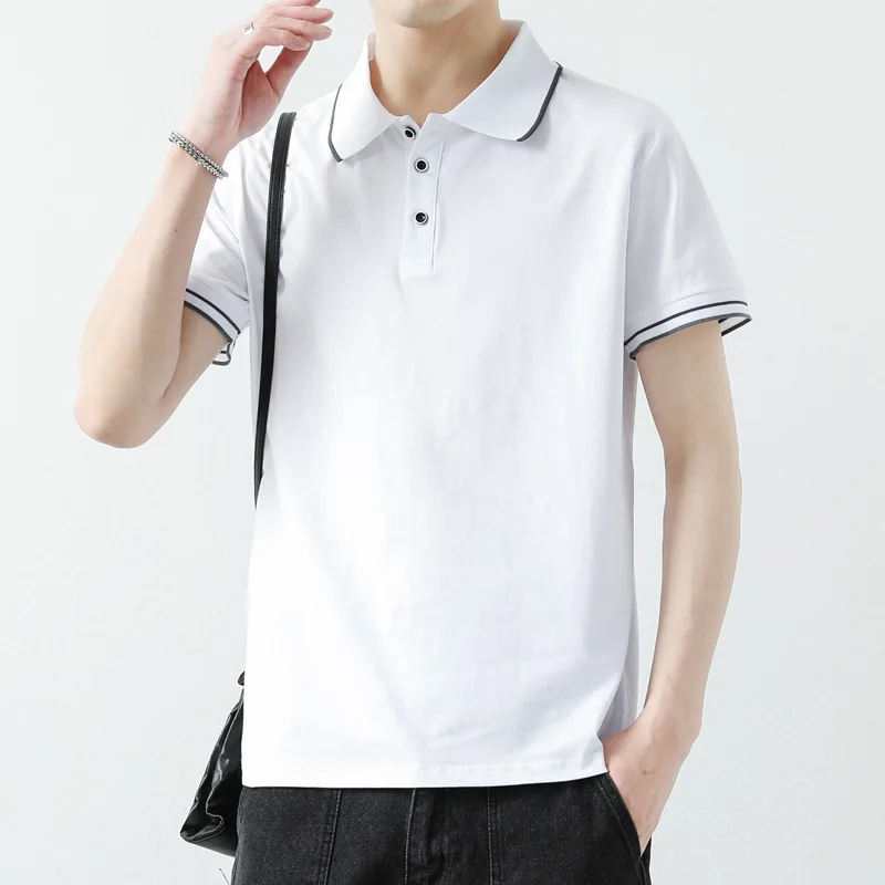 Men's Casual Cotton T-shirt POLO Shirt, Large Size 4XL, White and Black Solid Color Monogram Design, Young Men's Street Top
Men's Casual Cotton T-shirt POLO Shirt, Large Size 4XL, White and Black Solid Color Monogram Design, Young Men's Street Top