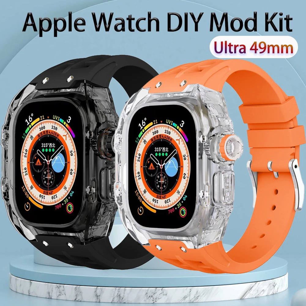 Новинка 2023, спортивный прозрачный ремешок + фотоэлемент для Apple Watch Ultra 49 мм, прозрачный для Iwatch серии 8, набор «сделай сам», резиновый ремешок, аксессуары
Новинка 2023, спортивный прозрачный ремешок + фотоэлемент для Apple Watch Ultra 49 мм, прозрачный для Iwatch серии 8, набор «сделай сам», резиновый ремешок, аксессуары