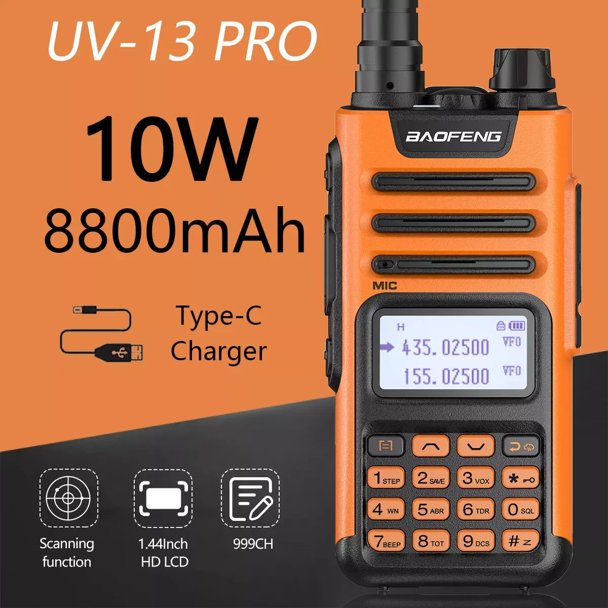 2022 UV-13 PRO V1 V2 10W Walkie Talkie Transreceiver 136-174/400-520MHz с зарядным устройством типа C
2022 UV-13 PRO V1 V2 10W Walkie Talkie Transreceiver 136-174/400-520MHz с зарядным устройством типа C