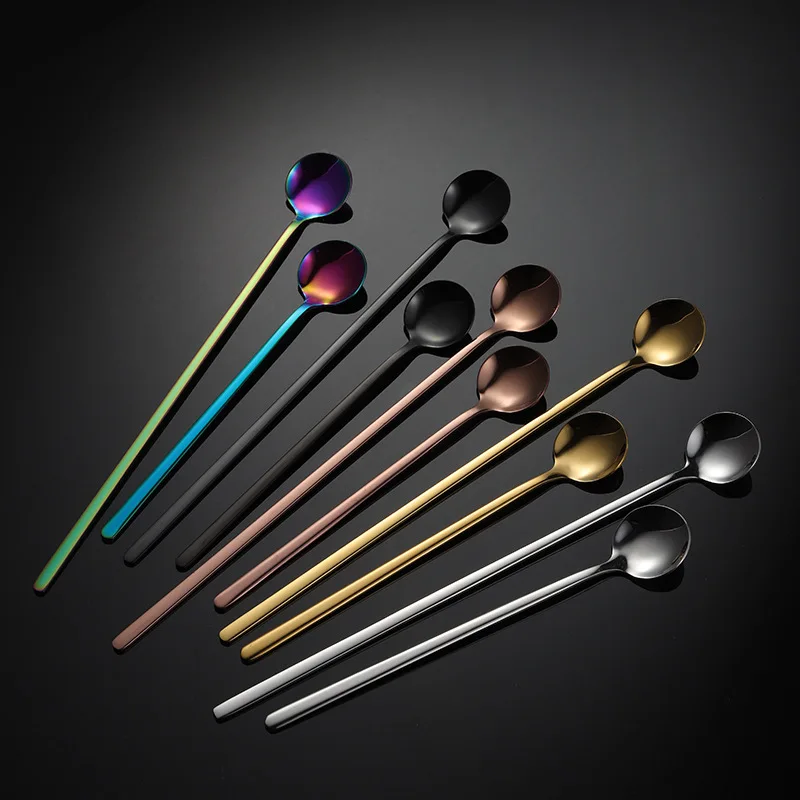 4Size 5Colors Coffee Tea Stir Spoons Long Handle Ice Cream Dessert Supplies Eco-Friendly Stainless Steel Tableware Kitchen Props
4Size 5Colors Coffee Tea Stir Spoons Long Handle Ice Cream Dessert Supplies Eco-Friendly Stainless Steel Tableware Kitchen Props