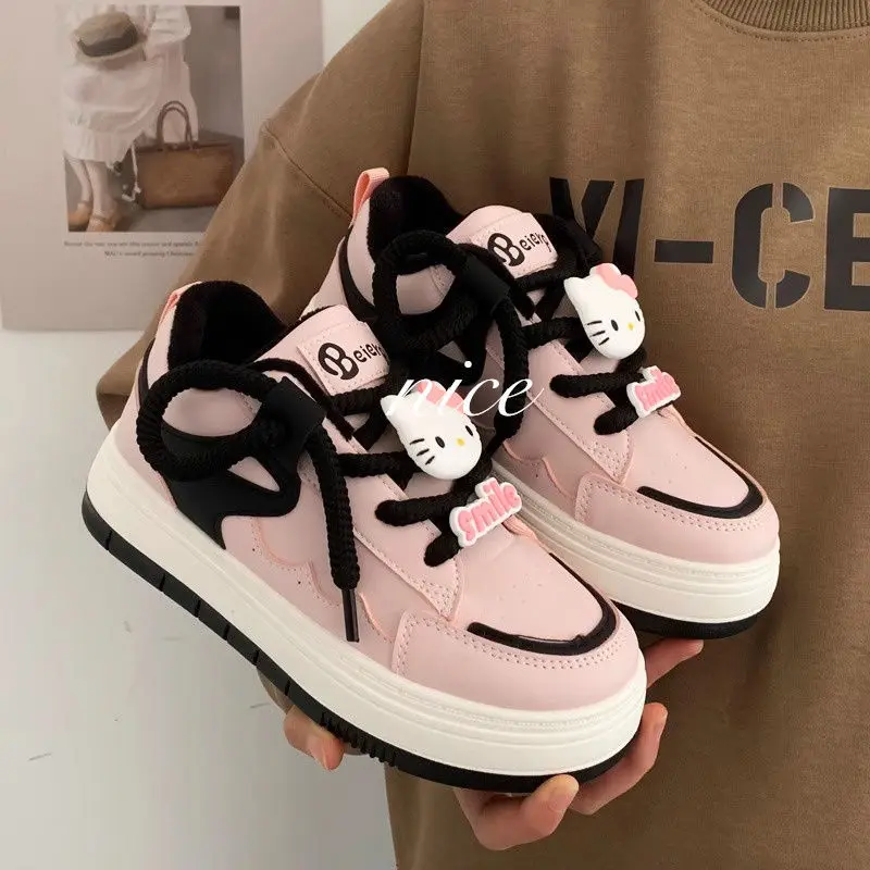 Женская обувь Sanrio Hello Kitty летняя на толстой подошве белая весна-осень дышащая