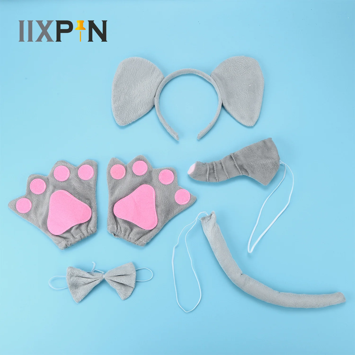 Children Cute Girl Cosplay Elephant Masquerade Tail Nose Headband Bow Tie Gloves Accessory Set for Performance Photography Props
Children Cute Girl Cosplay Elephant Masquerade Tail Nose Headband Bow Tie Gloves Accessory Set for Performance Photography Props