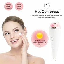 Hot Cold Hammer Cryotherapy Heating Facial Skin Lifting Tighten Anti-aging Blue Photon Face Massager Spa Shrink Pore Skin Care