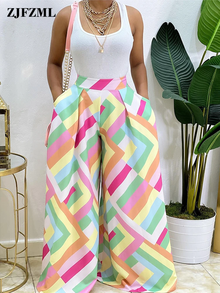 Women High Street Print Wide Leg Pants High Waist Elastic Closure Floor Length Bottoms Loose Straight Wide Leg Sweatpants Female
Women High Street Print Wide Leg Pants High Waist Elastic Closure Floor Length Bottoms Loose Straight Wide Leg Sweatpants Female