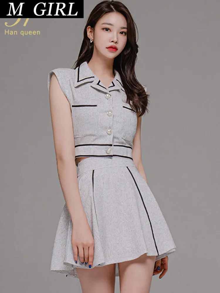 M GIRLS Queen Hot Sales Summer Skirt Suit Elegant Korean Fashion Tops + A-Line Skirt Simple Casual Evening Party 2-Piece Set
M GIRLS Queen Hot Sales Summer Skirt Suit Elegant Korean Fashion Tops + A-Line Skirt Simple Casual Evening Party 2-Piece Set