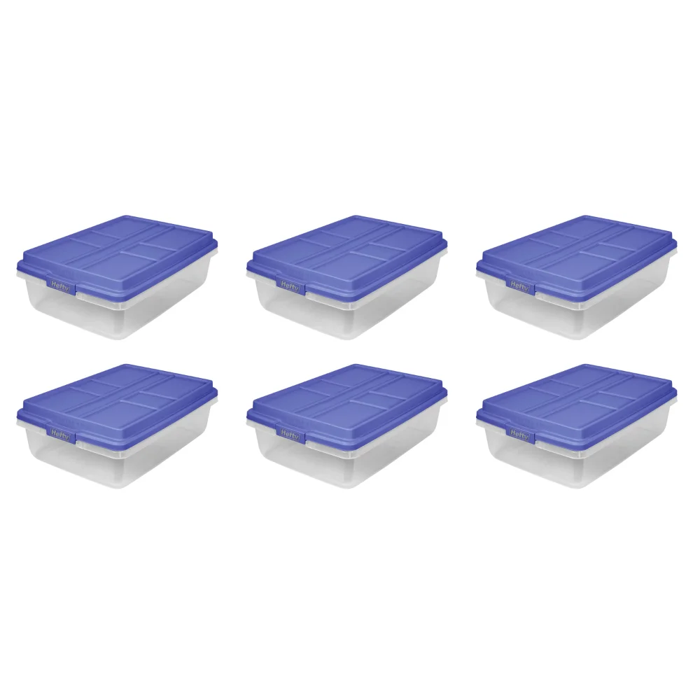 40 Qt. Clear Plastic Storage Bin with Blue HI-Rise Lid, 6 Pack,Strong and Durable,24.04 X 16.81 X 7.80 Inches
40 Qt. Clear Plastic Storage Bin with Blue HI-Rise Lid, 6 Pack,Strong and Durable,24.04 X 16.81 X 7.80 Inches