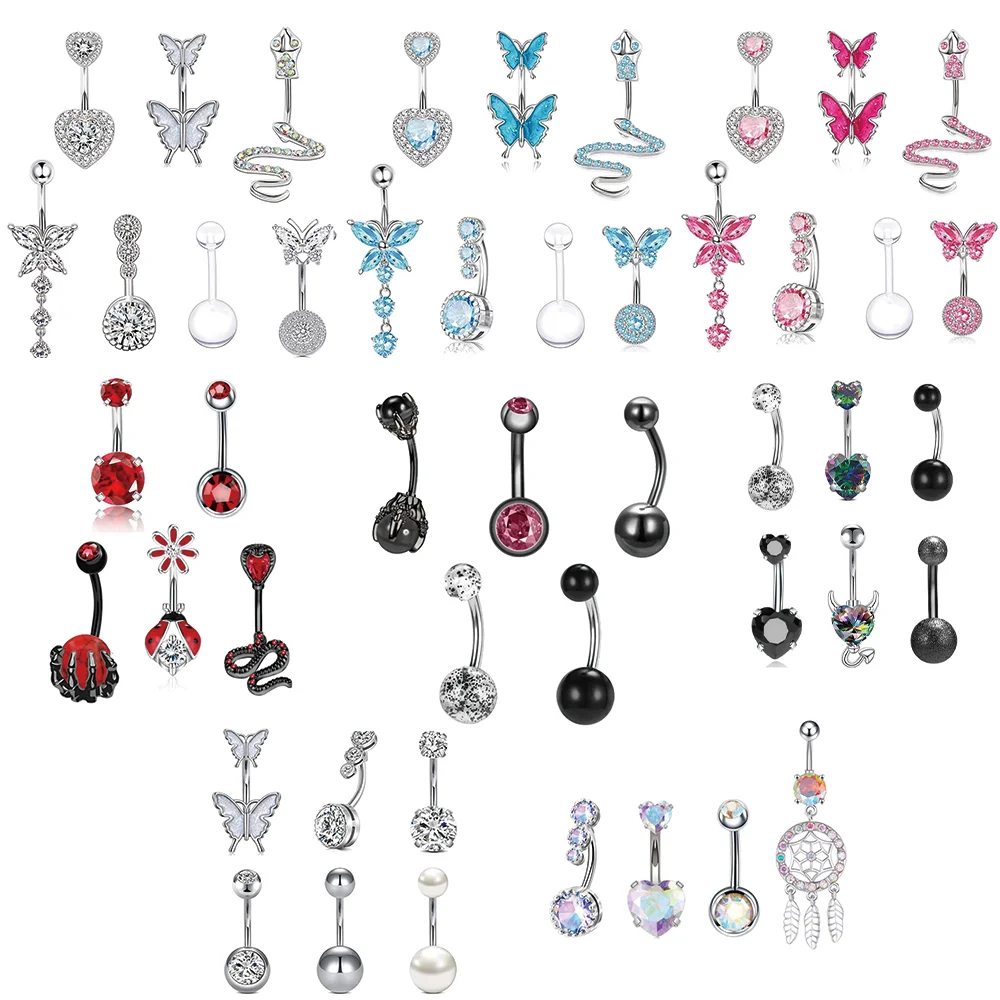 Belly Button Piercing Set Stainless Steel Navel Nail Set Butterfly Pendant Love Snake For Women Body Piercing Jewelry Accessory
Belly Button Piercing Set Stainless Steel Navel Nail Set Butterfly Pendant Love Snake For Women Body Piercing Jewelry Accessory