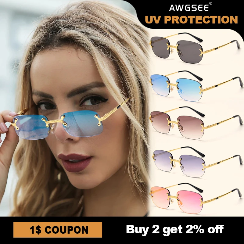 Rimless Retro Sunglasses Women High Quality Rectangle Fashion Sunglasses Luxury Square Frame Eyewear UV400 Eyewear
Rimless Retro Sunglasses Women High Quality Rectangle Fashion Sunglasses Luxury Square Frame Eyewear UV400 Eyewear