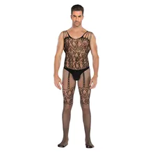 Suitable Gift For Boyfriend MenS Sexy Pajama Open Files Fishnet Pantyhose Tights Sensual Bodysuits Stockings