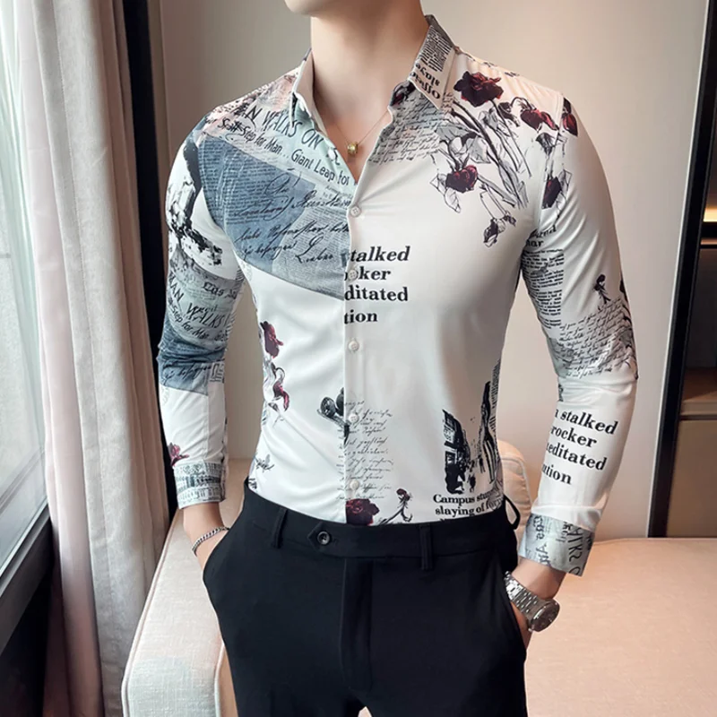 Fashion Autumn Floral Shirt Men Camisa Hombre Korean Slim Fit Casual Men Social Shirts Long Sleeve Night Club Luxury Blouse
Fashion Autumn Floral Shirt Men Camisa Hombre Korean Slim Fit Casual Men Social Shirts Long Sleeve Night Club Luxury Blouse
