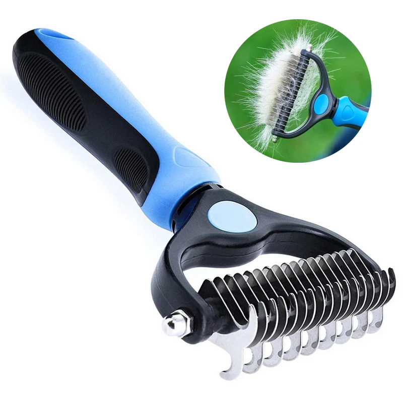 Pets Stainless Steel Grooming Brush Two-Sided Shedding and Dematting Undercoat Rake Comb for Dog Cat Remove Knots Tangles Easily
Pets Stainless Steel Grooming Brush Two-Sided Shedding and Dematting Undercoat Rake Comb for Dog Cat Remove Knots Tangles Easily
