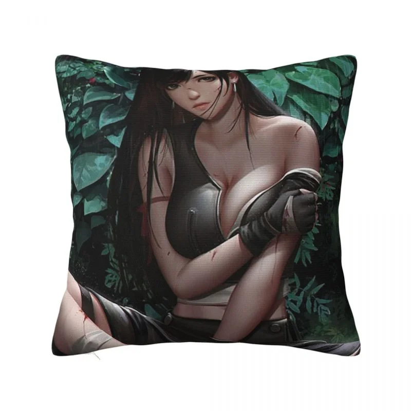 

Final Fantasy TIFA Pillowcase Soft Polyester Cushion Cover Decor Aerith sexy beauties Fashion Pillow Case Cover Seat Square 40cm