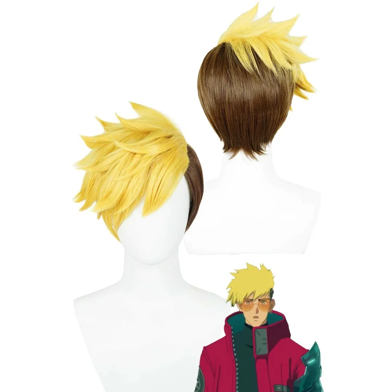 

Anime Trigun Cosplay Costume Accessories Vash The Stampede Wigs Men Roleplay Fantasia Props Halloween Hair Decor For Disguise