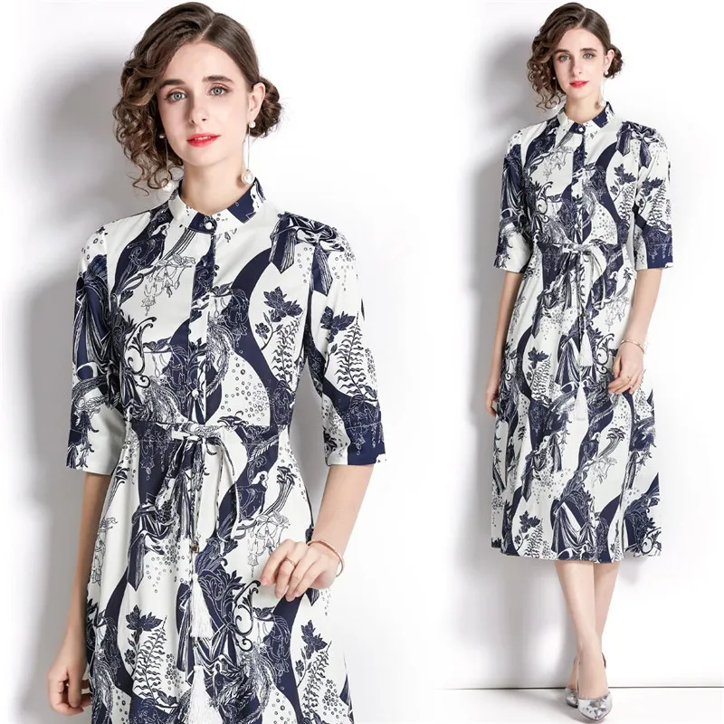 Simple Balck And White Color Patchwork Floral Wome Half Sleeve Vestido For Autumn Loose Corest Polo Neck Feminino Casual Dresses
Simple Balck And White Color Patchwork Floral Wome Half Sleeve Vestido For Autumn Loose Corest Polo Neck Feminino Casual Dresses