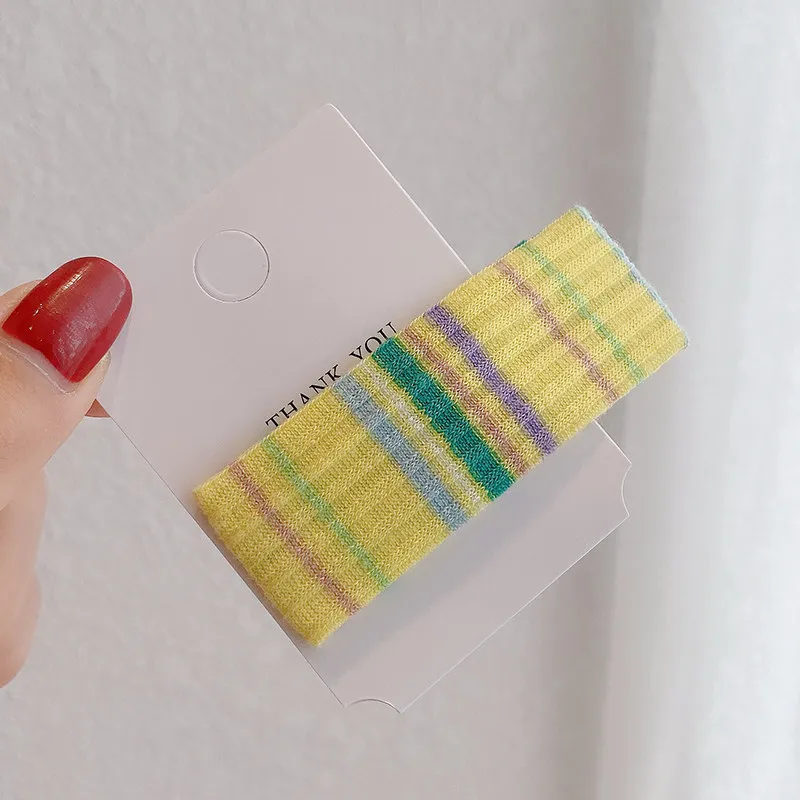 Summer Rainbow-colored Barrettes Knitted Blue Purple Striped Hairpin Pressure Retro Female Outfit Girl Hair Clips Accessories 
Summer Rainbow-colored Barrettes Knitted Blue Purple Striped Hairpin Pressure Retro Female Outfit Girl Hair Clips Accessories