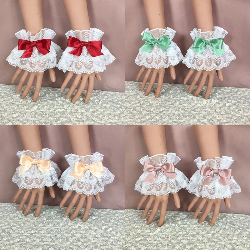 Japanese Steampunk Lolita Hand Sleeve Wrist Cuffs Ruffled Floral Lace Elastic Multicolor Bowknot Maid Cosplay Bracelet Prom Part
Japanese Steampunk Lolita Hand Sleeve Wrist Cuffs Ruffled Floral Lace Elastic Multicolor Bowknot Maid Cosplay Bracelet Prom Part