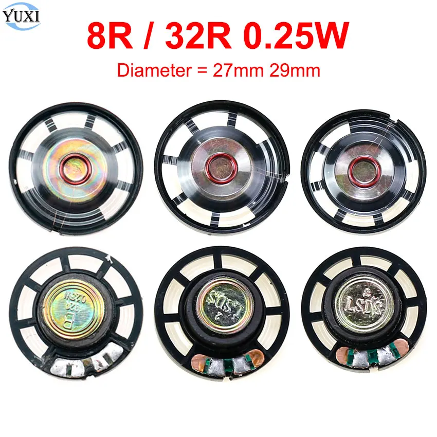 YuXi 1pc New Ultra-thin Mini Speaker 8 32 Ohms 0.25 Watt Horn 8R 32R 0.25W Loudspeaker Diameter 27MM 29MM
YuXi 1pc New Ultra-thin Mini Speaker 8 32 Ohms 0.25 Watt Horn 8R 32R 0.25W Loudspeaker Diameter 27MM 29MM