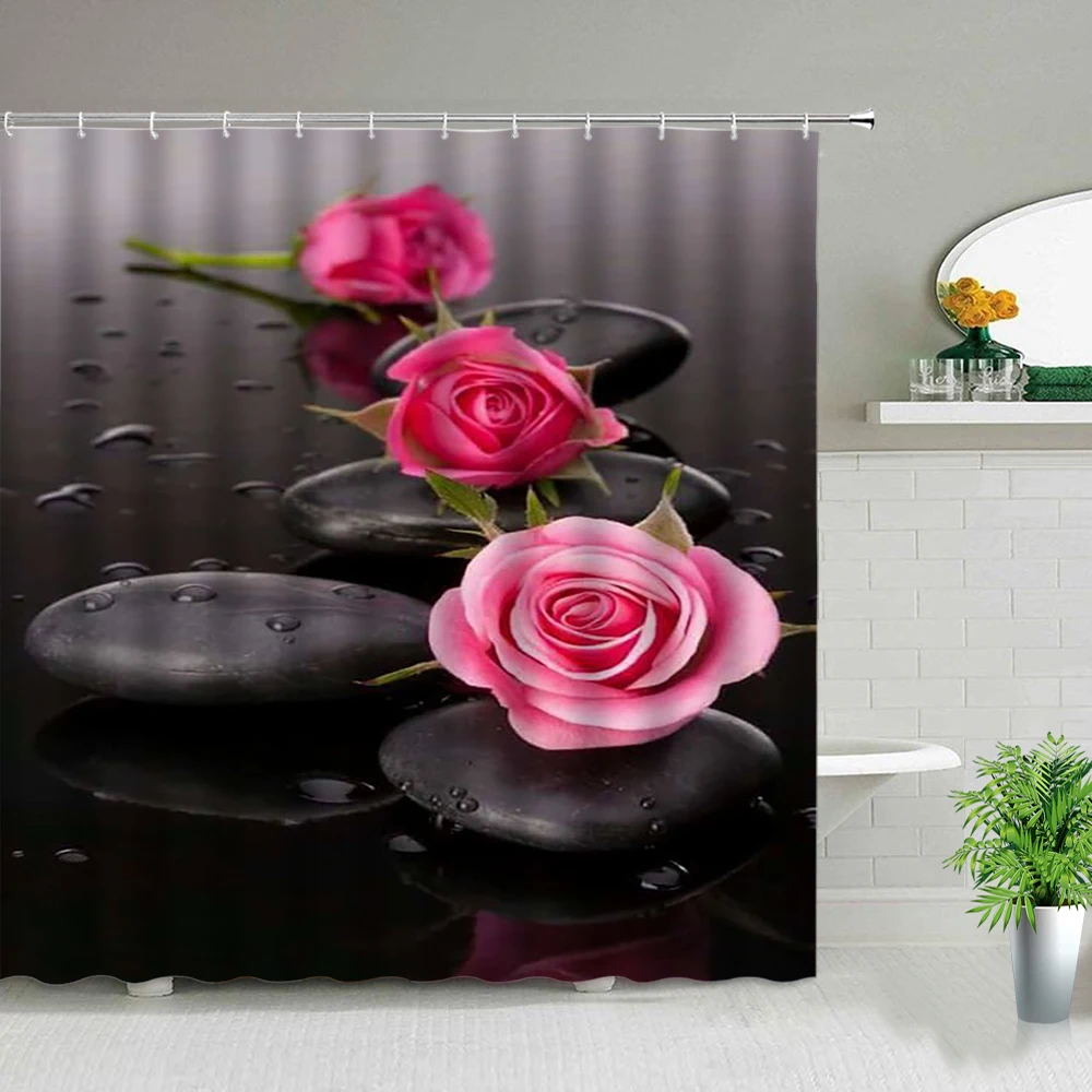 Zen Stone Shower Curtain Colorful Pink Red Rose Rock Stone Water Pattern Bath Curtains Bathroom Waterproof Cloth with Hook Decor
Zen Stone Shower Curtain Colorful Pink Red Rose Rock Stone Water Pattern Bath Curtains Bathroom Waterproof Cloth with Hook Decor