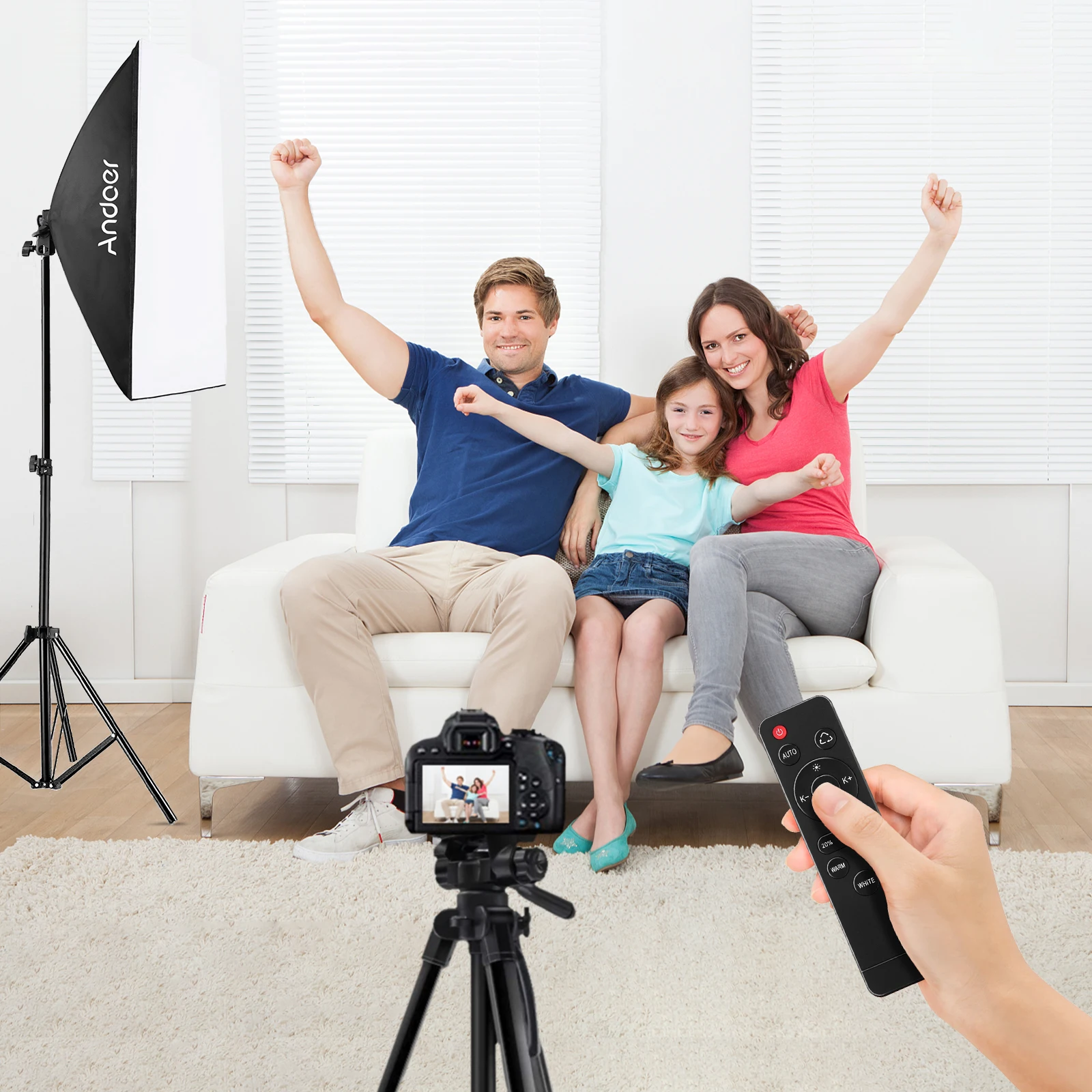 Andoer Photography Light Kit with LED Light Softbox Light Stand Remote Control Boom Arm Carry Bag for Studio Product Photo Video
Andoer Photography Light Kit with LED Light Softbox Light Stand Remote Control Boom Arm Carry Bag for Studio Product Photo Video