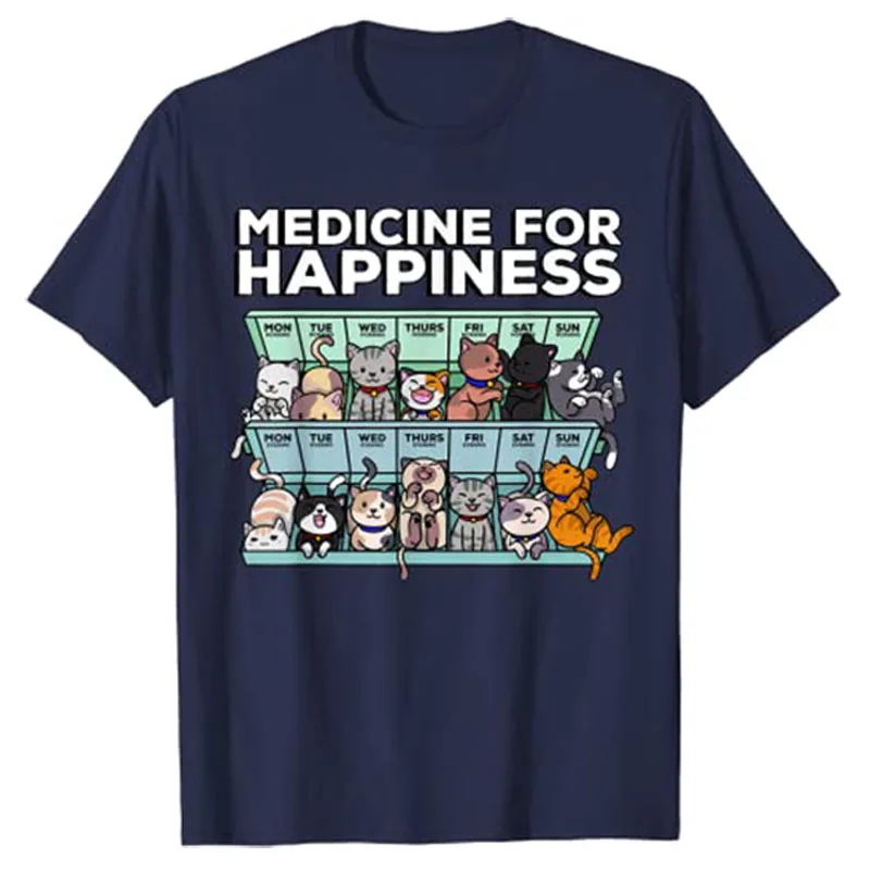 My Medicine for Happiness Called Cats Every Day Kitten Cat T-Shirt Cute Graphic Tee Cool Tops Men Clothing Short Sleeve Blouses
My Medicine for Happiness Called Cats Every Day Kitten Cat T-Shirt Cute Graphic Tee Cool Tops Men Clothing Short Sleeve Blouses