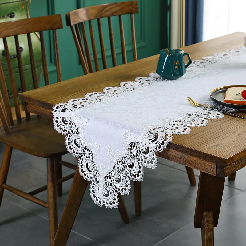 Luxury Lace Embroidery Table Runner White Color Quality Table Decor Dining Room Decorative Embroidered White Table-runner
Luxury Lace Embroidery Table Runner White Color Quality Table Decor Dining Room Decorative Embroidered White Table-runner