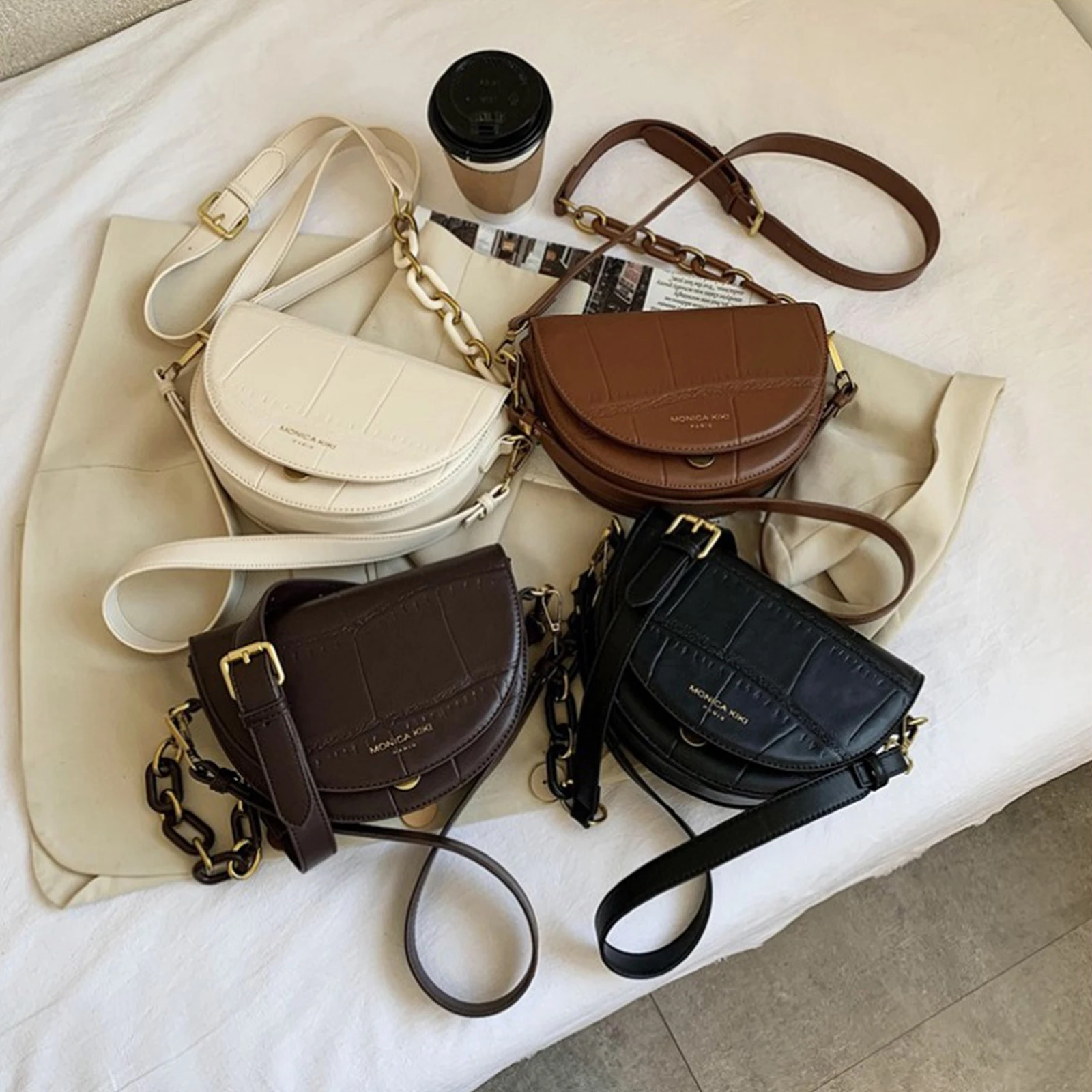 Crossbody Bag for Women Solid Color Messenger Women Shoulder Handbag Retro Soft PU Leather Ladies Saddle Crossbody Purse
Crossbody Bag for Women Solid Color Messenger Women Shoulder Handbag Retro Soft PU Leather Ladies Saddle Crossbody Purse