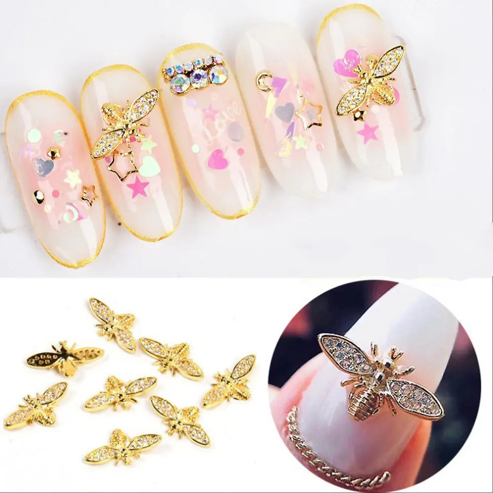 5Pcs Nail Art Decorations Rhinestone Manicure Charms Luxury Gold Cute Alloy 3D DIY Vintage Bee Glitter Sequins Nails Accessories 
5Pcs Nail Art Decorations Rhinestone Manicure Charms Luxury Gold Cute Alloy 3D DIY Vintage Bee Glitter Sequins Nails Accessories