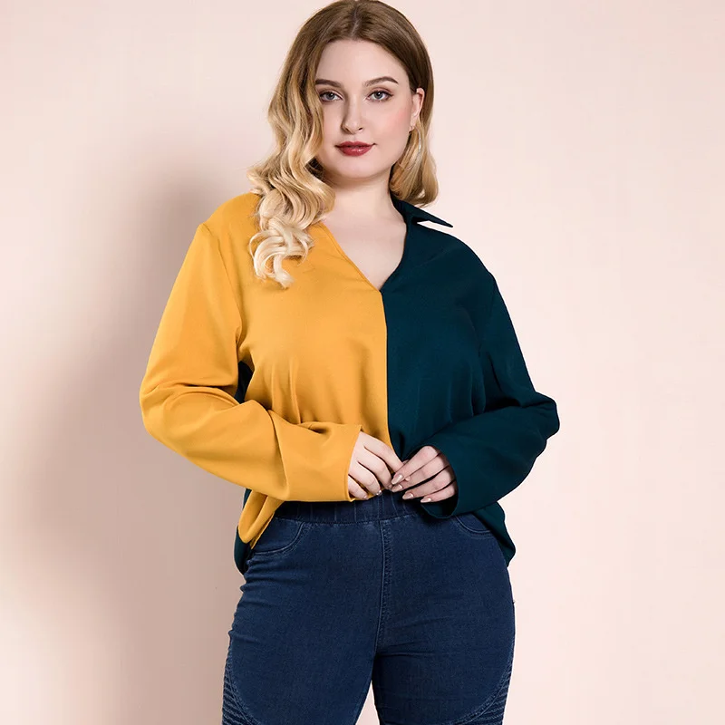 Plus size Temperament Autumn Large Size Top Women's Ol Splicing Commuter Women's Long Sleeve
Plus size Temperament Autumn Large Size Top Women's Ol Splicing Commuter Women's Long Sleeve