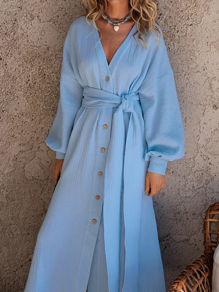 Linad Loose Night Dress Women Cotton V Neck Long Sleeve Sleepwear 2023 Autumn Casual Woman Dresses Split Female Nightwear Solid
Linad Loose Night Dress Women Cotton V Neck Long Sleeve Sleepwear 2023 Autumn Casual Woman Dresses Split Female Nightwear Solid