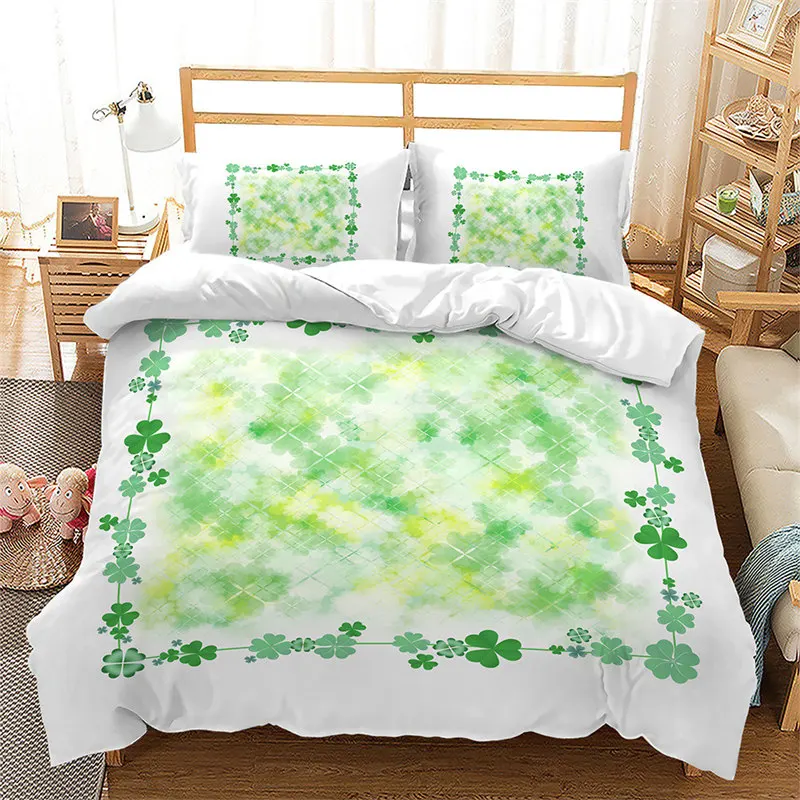 Four-leaf Clover Flowers Duvet Cover Irish National Culture Lucky Shamrocks Bedding Set St. Patrick's Day Theme Comforter Cover
Four-leaf Clover Flowers Duvet Cover Irish National Culture Lucky Shamrocks Bedding Set St. Patrick's Day Theme Comforter Cover