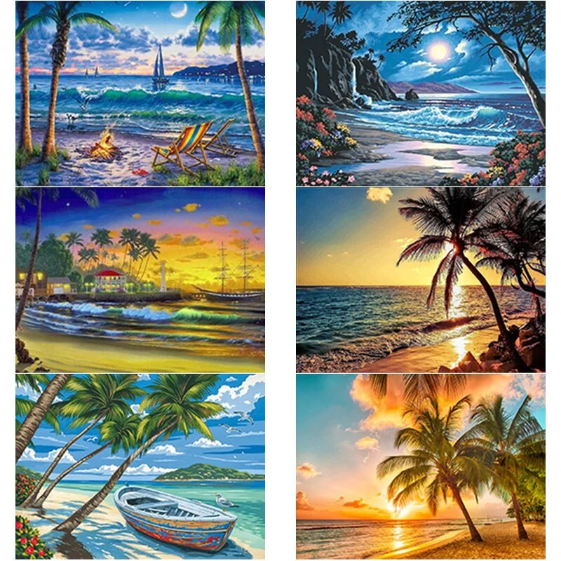 DIY 5D Diamond Painting Sunset Beach Diamond Embroidery Sea View Cross Stitch Mosaic Full Round Drill Art Home Decor Gift
DIY 5D Diamond Painting Sunset Beach Diamond Embroidery Sea View Cross Stitch Mosaic Full Round Drill Art Home Decor Gift