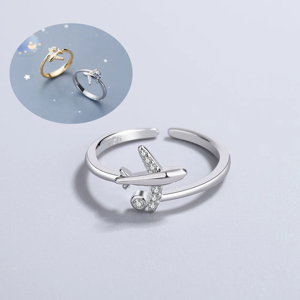 Fashion Silver Color Zircon Airplane Adjustable Open Finger Rings for Women Korean Charming Fashion Jewelry Gift Wedding
Fashion Silver Color Zircon Airplane Adjustable Open Finger Rings for Women Korean Charming Fashion Jewelry Gift Wedding