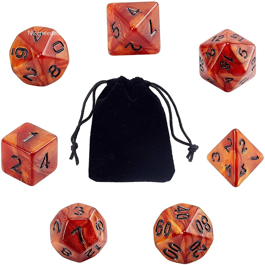 7 Piece Polyhedral DND Dice Set with Pouch for D&D RPG Dungeon and Dragons Table Board Roll Playing Games
7 Piece Polyhedral DND Dice Set with Pouch for D&D RPG Dungeon and Dragons Table Board Roll Playing Games