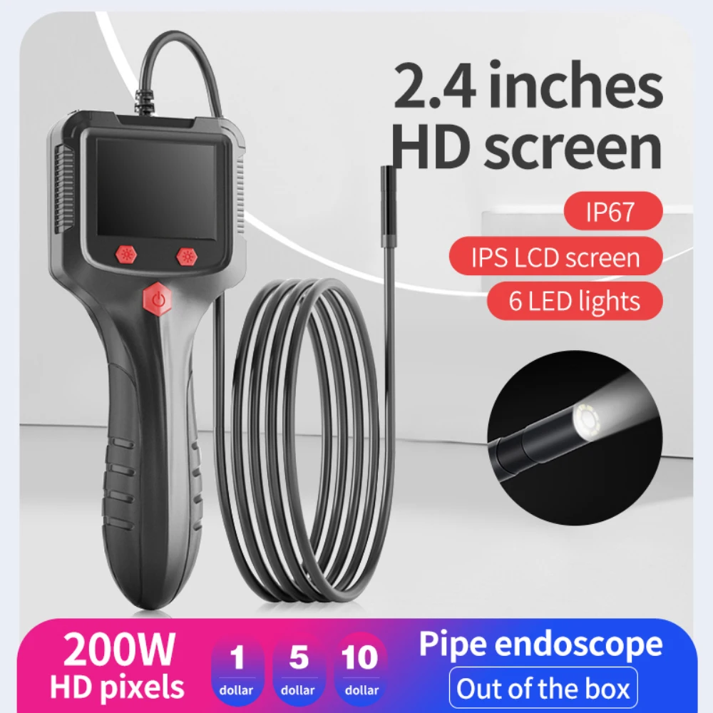 

Inspection Borescope 8mm Lens With Screen Ip67 Waterproof Pipe Sewer Mini Tools And Gadgets Pipe Endoscope 15m Cable Handheld