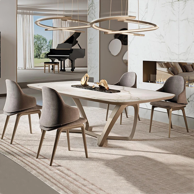 Italian light luxury designer dining table stainless steel 2m long simple modern dining table for 8 people
Italian light luxury designer dining table stainless steel 2m long simple modern dining table for 8 people