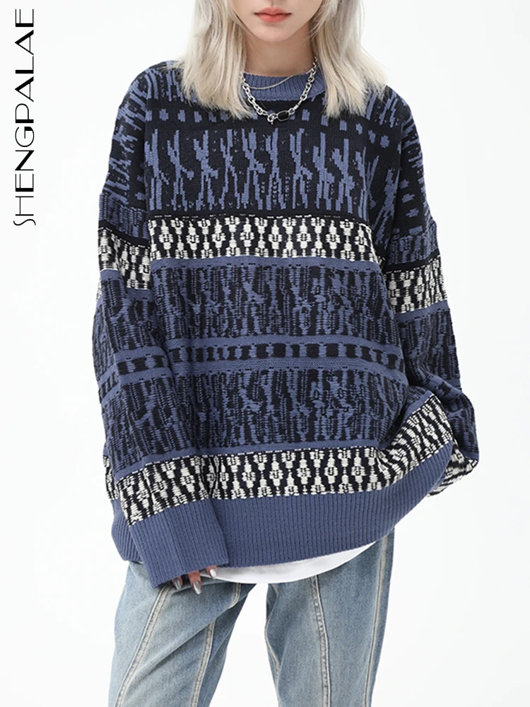 SHENGPALAE Contrast Color Sweater Fashion Printed Round-neck Full Sleeve Women's Knitting Pullover Female Autumn 2023 New 5R5014
SHENGPALAE Contrast Color Sweater Fashion Printed Round-neck Full Sleeve Women's Knitting Pullover Female Autumn 2023 New 5R5014
