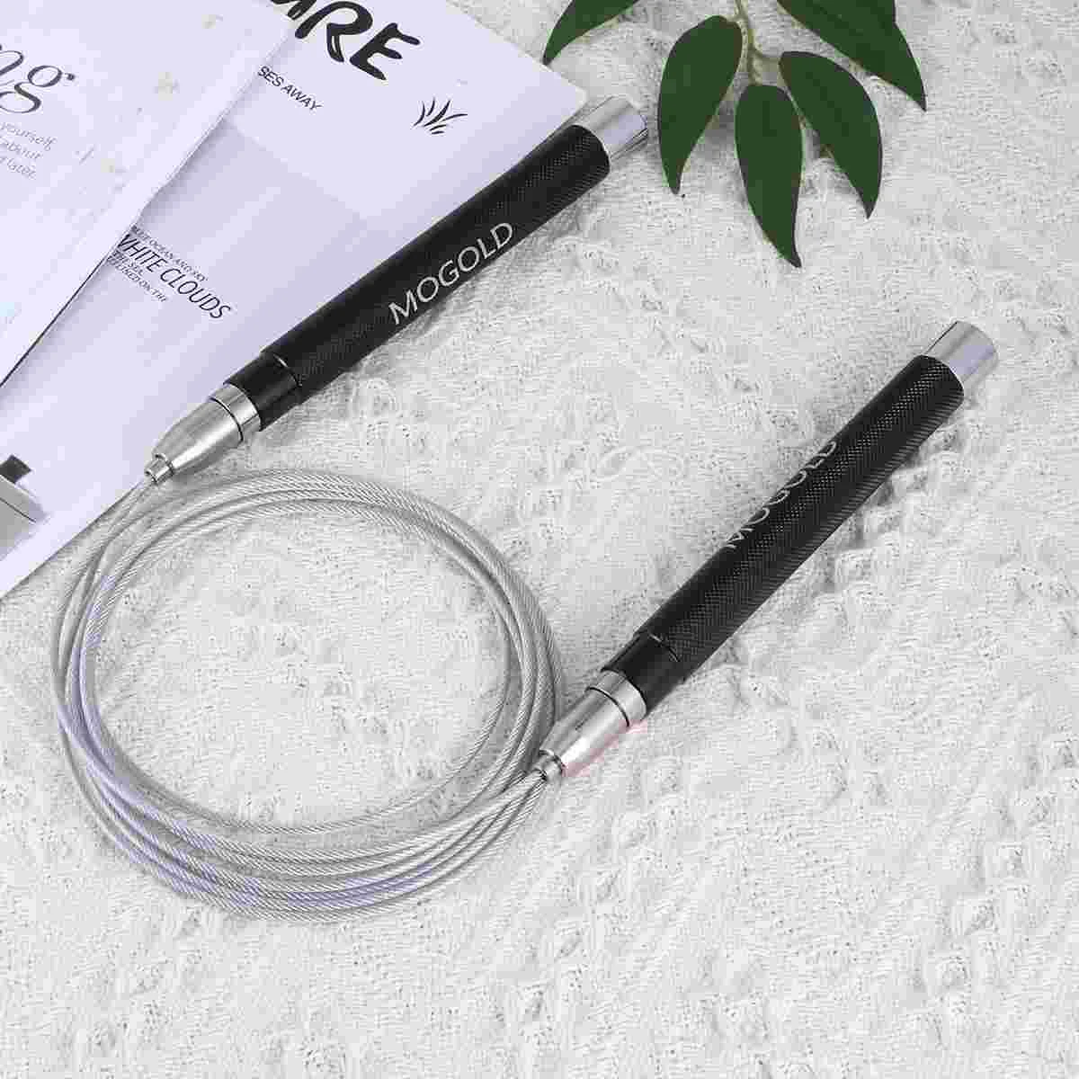 

1PC Fitness Self-Locking Handle Skipping Rope Metal Wire Jump Rope Sports Accessory for Training Contest Exercise (Black)