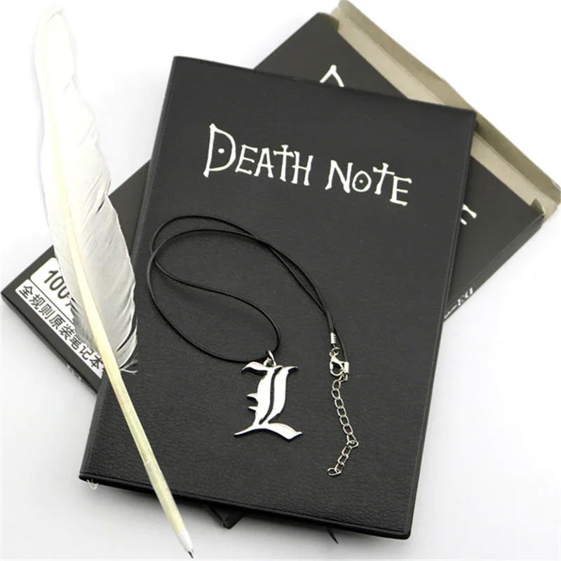 Набор из аниме «Death Note», блокнот А5 из кожи, перо и ожерелье, Подарочный блокнот
Набор из аниме «Death Note», блокнот А5 из кожи, перо и ожерелье, Подарочный блокнот